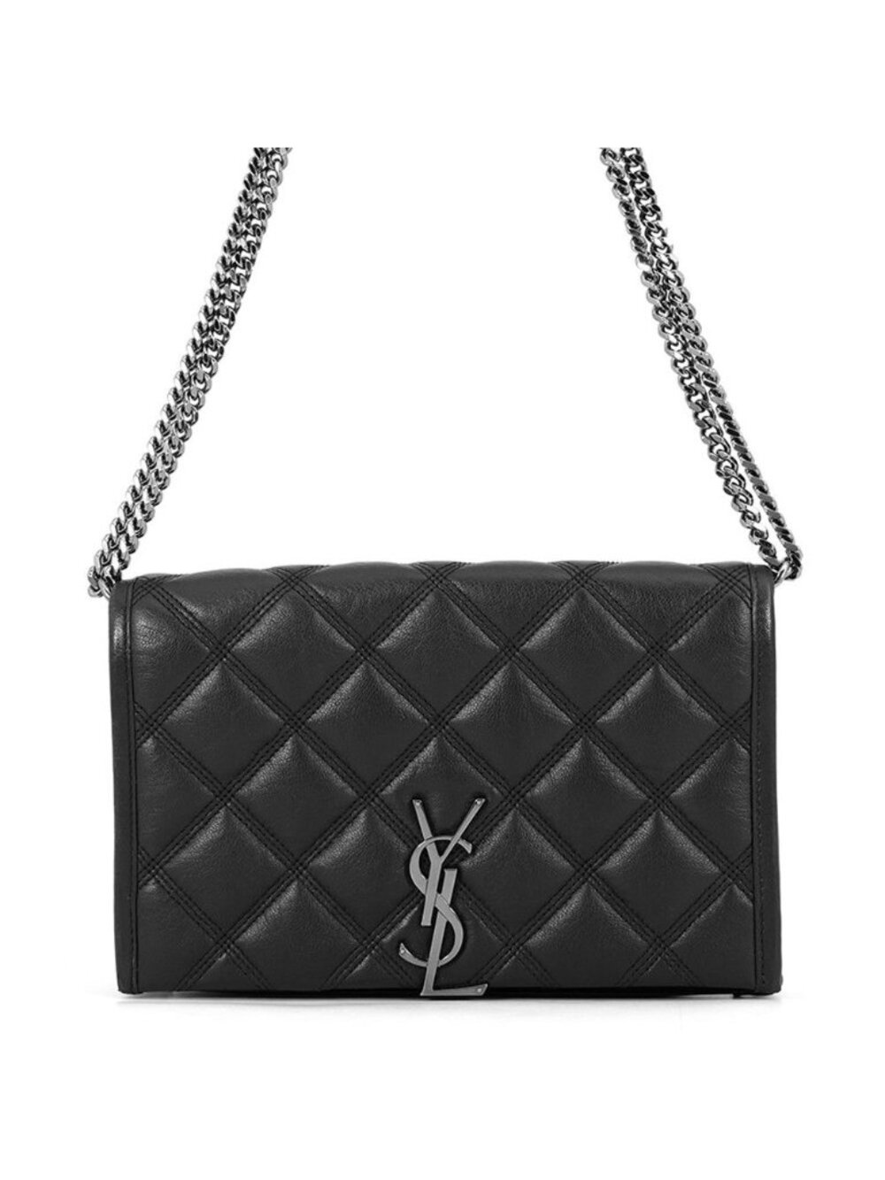 Saint Laurent Paris Chain Wallet Becky on Leather Black Shoulder Bag